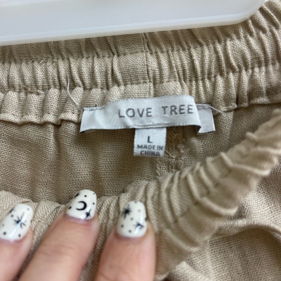 Linen khaki colored joggers - Picture 4 of 7